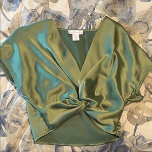 House of Harlow Elegant Green Satin Women's Top